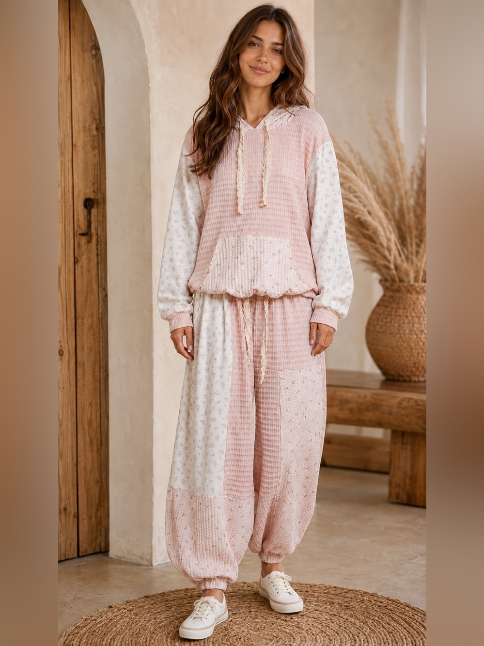 POL Baby Pink Cottage Patchwork Lounge Set 🌸